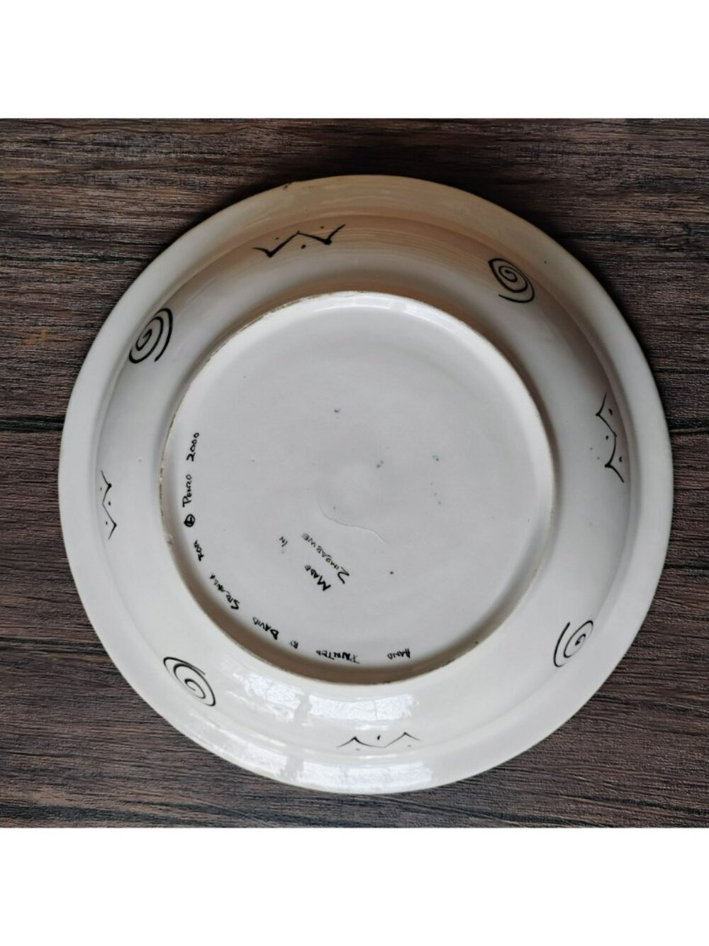 Vintage Penzo Pottery Zimbabwe 10” Fish Bowl Signed David Sipanda 2000 Folk Art - Picture 4 of 9